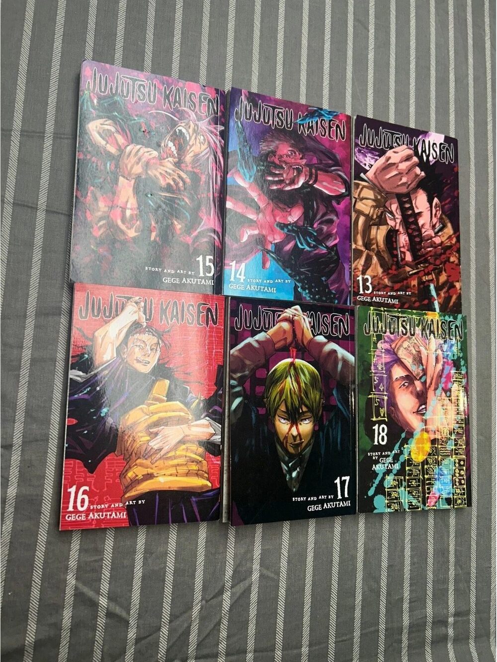 collection of Jujutsu Kaisen manga volumes volumes 13 through 18